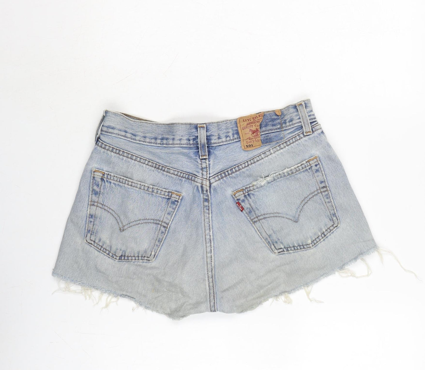 Levis Womens Blue Cotton Culotte Shorts Size 28 in Regular Button - Part of badge on back missing.