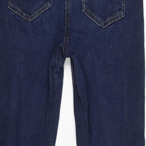NEXT Womens Blue Cotton Blend Straight Jeans Size 12 L29 in Slim Zip