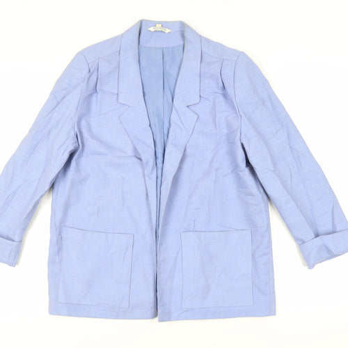 Miss Smith Womens Blue Jacket Blazer Size 12 - Open