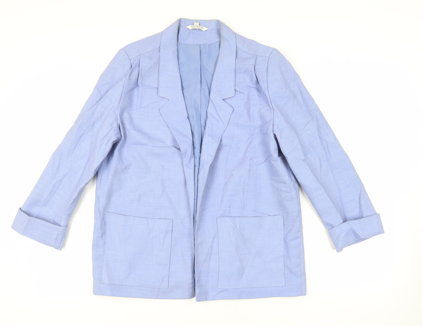 Miss Smith Womens Blue Jacket Blazer Size 12 - Open