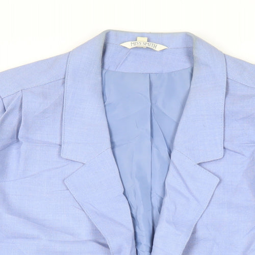Miss Smith Womens Blue Jacket Blazer Size 12 - Open