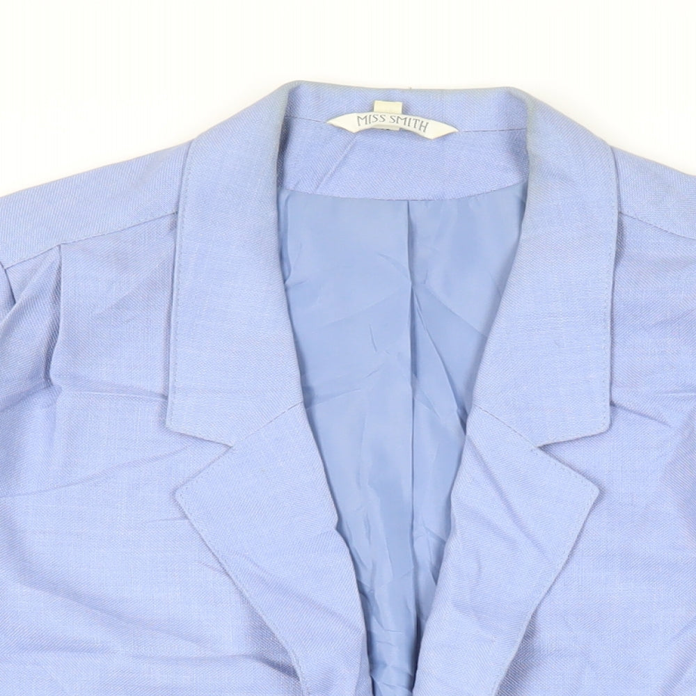 Miss Smith Womens Blue Jacket Blazer Size 12 - Open