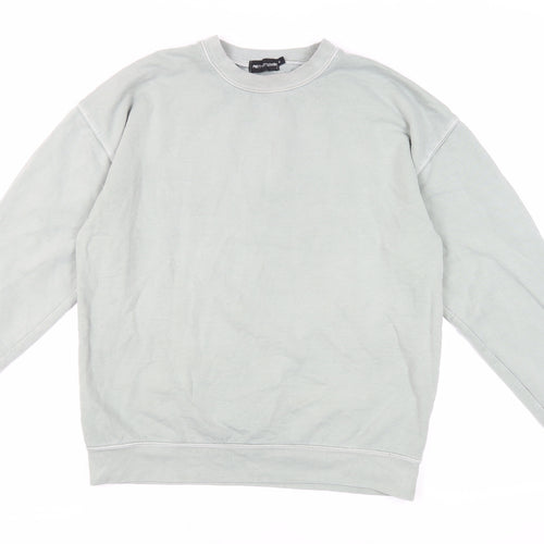 PRETTYLITTLETHING Womens Green Cotton Pullover Sweatshirt Size S Pullover