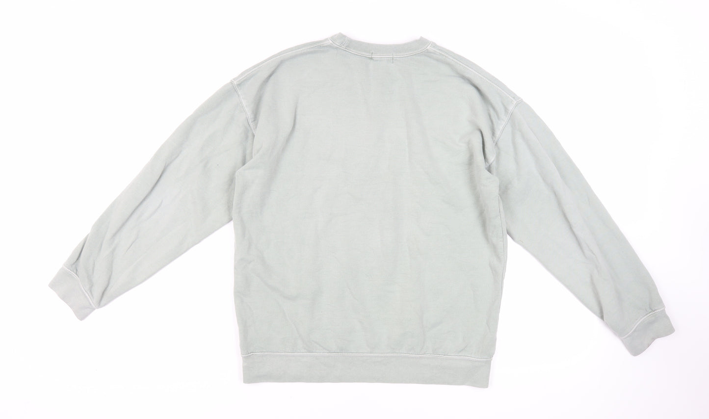 PRETTYLITTLETHING Womens Green Cotton Pullover Sweatshirt Size S Pullover