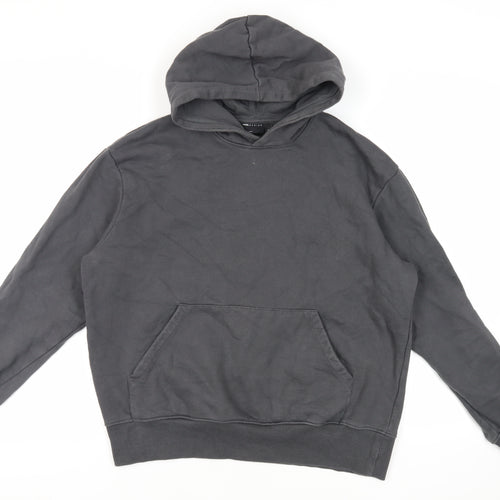 ASOS Mens Grey Cotton Pullover Hoodie Size M - Pockets