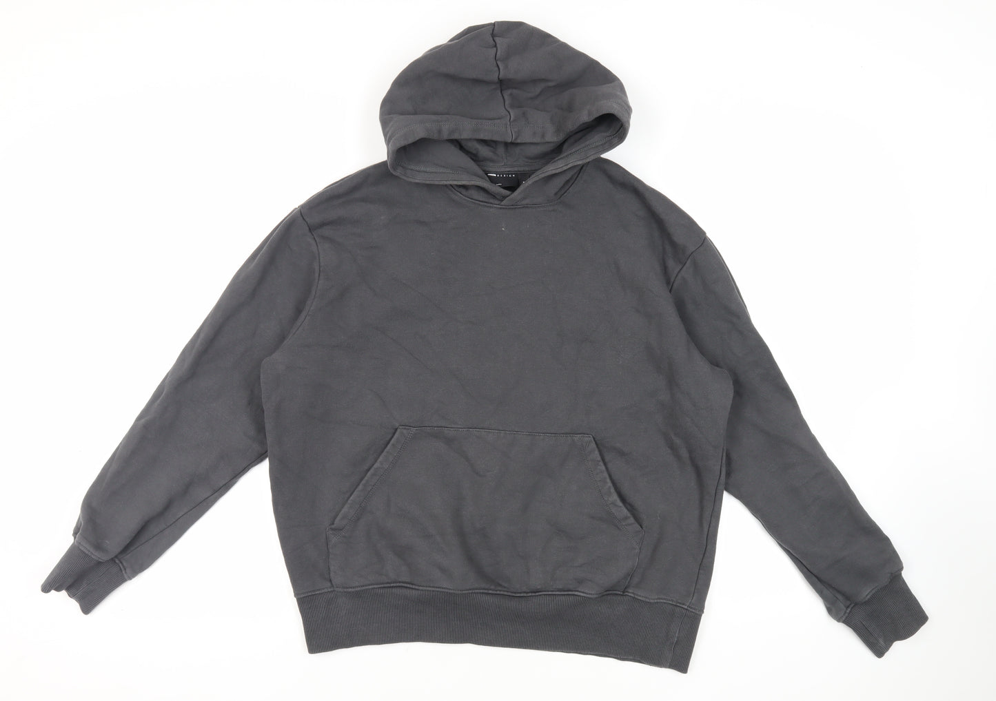ASOS Mens Grey Cotton Pullover Hoodie Size M - Pockets