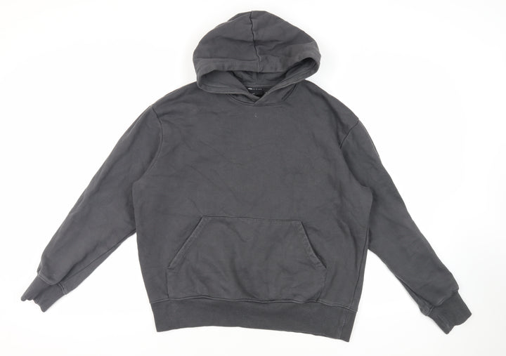 ASOS Mens Grey Cotton Pullover Hoodie Size M - Pockets