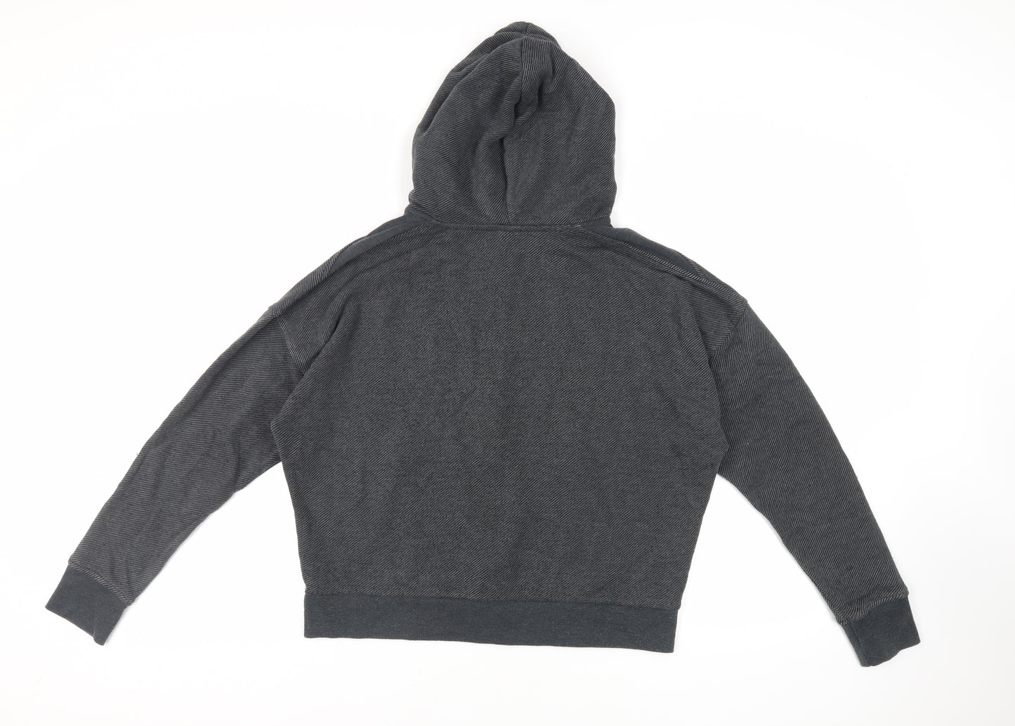Reebok Womens Grey Cotton Full Zip Hoodie Size M Zip - Logo