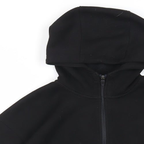 RESERVED Boys Black Polyester Full Zip Hoodie Size 13-14 Years Zip