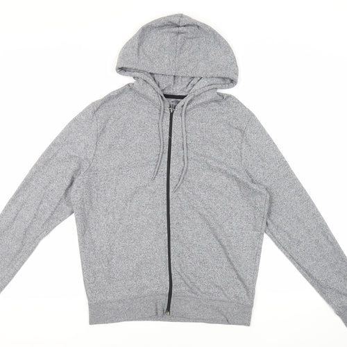 Max Mens Grey Cotton Full Zip Hoodie Size M