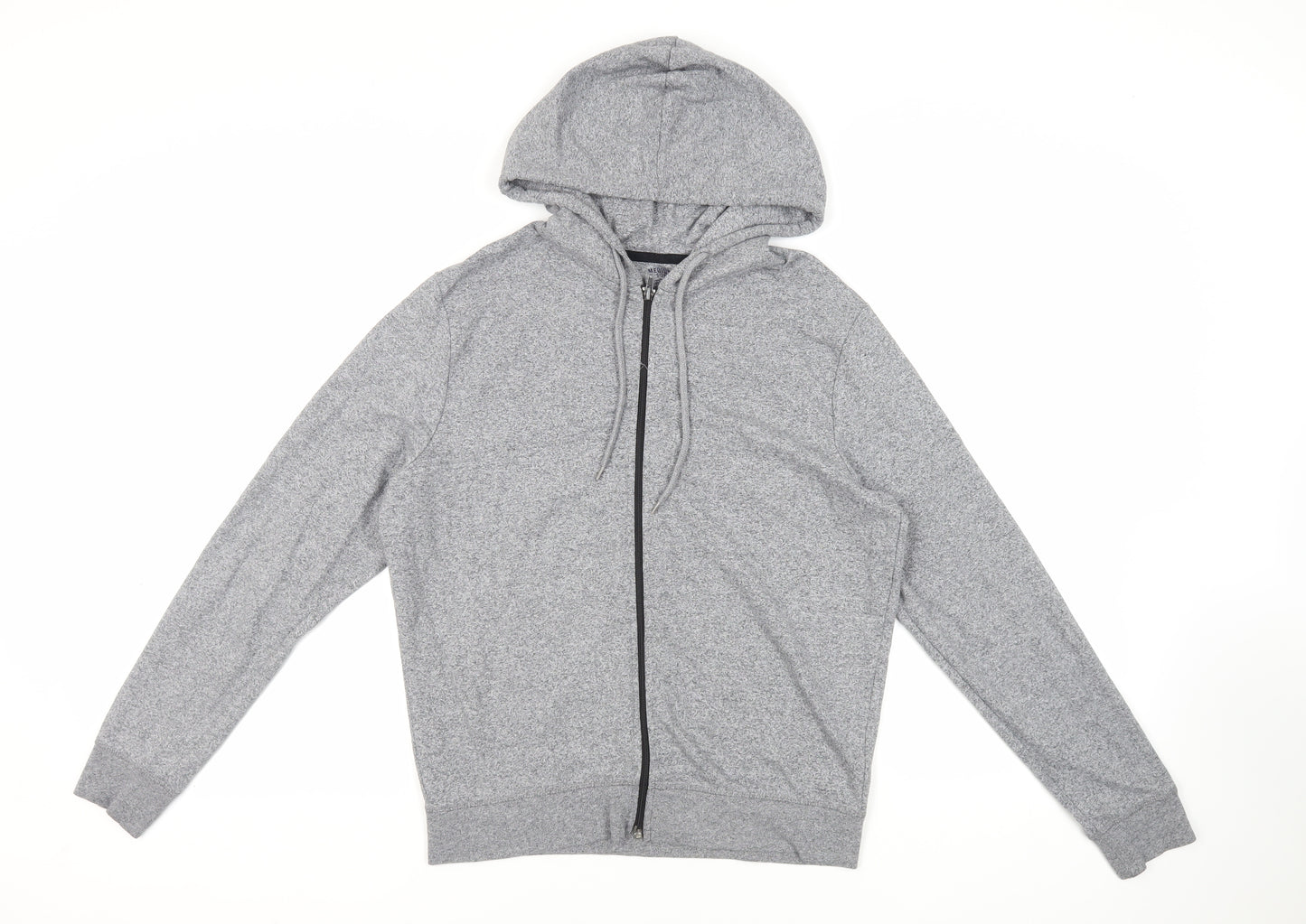 Max Mens Grey Cotton Full Zip Hoodie Size M
