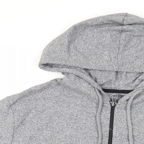 Max Mens Grey Cotton Full Zip Hoodie Size M
