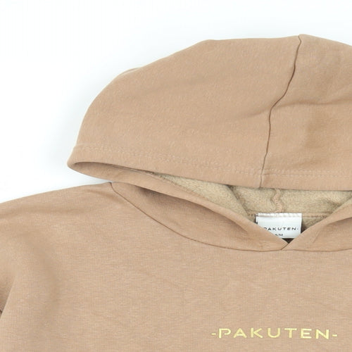 Pakuten Womens Beige Cotton Pullover Hoodie Size M Pullover - Pockets