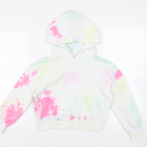 Gap Girls White Cotton Pullover Hoodie Size 10 Years Pullover - Tie Dye