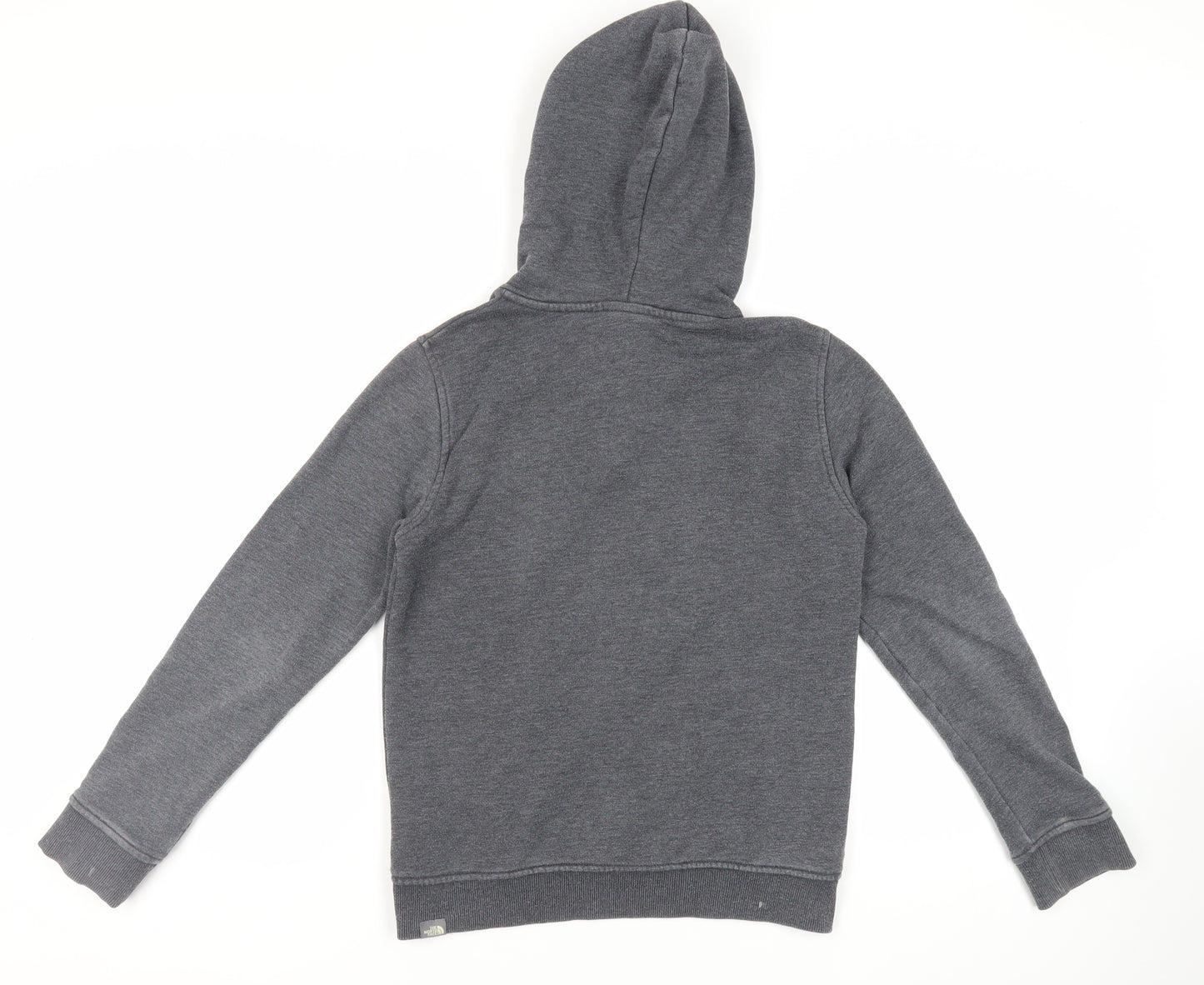 The North Face Boys Grey Cotton Pullover Hoodie Size 13-14 Years Pullover - Logo