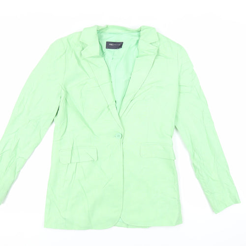 Marks and Spencer Womens Green Jacket Blazer Size 8 Button