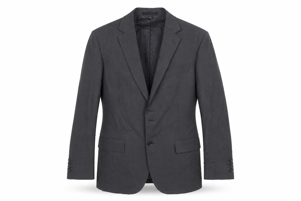 Front view of Marks & Spencer men’s grey wool jacket suit jacket, size 40, regular