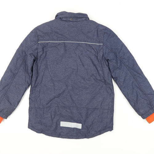 H&M Boys Blue Jacket Size 7-8 Years Zip - Zipped Pockets