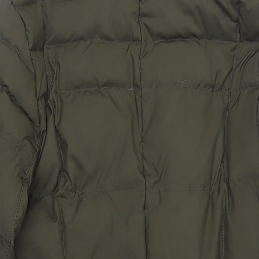 Per Una Womens Green Parka Coat Size S Zip - Hooded