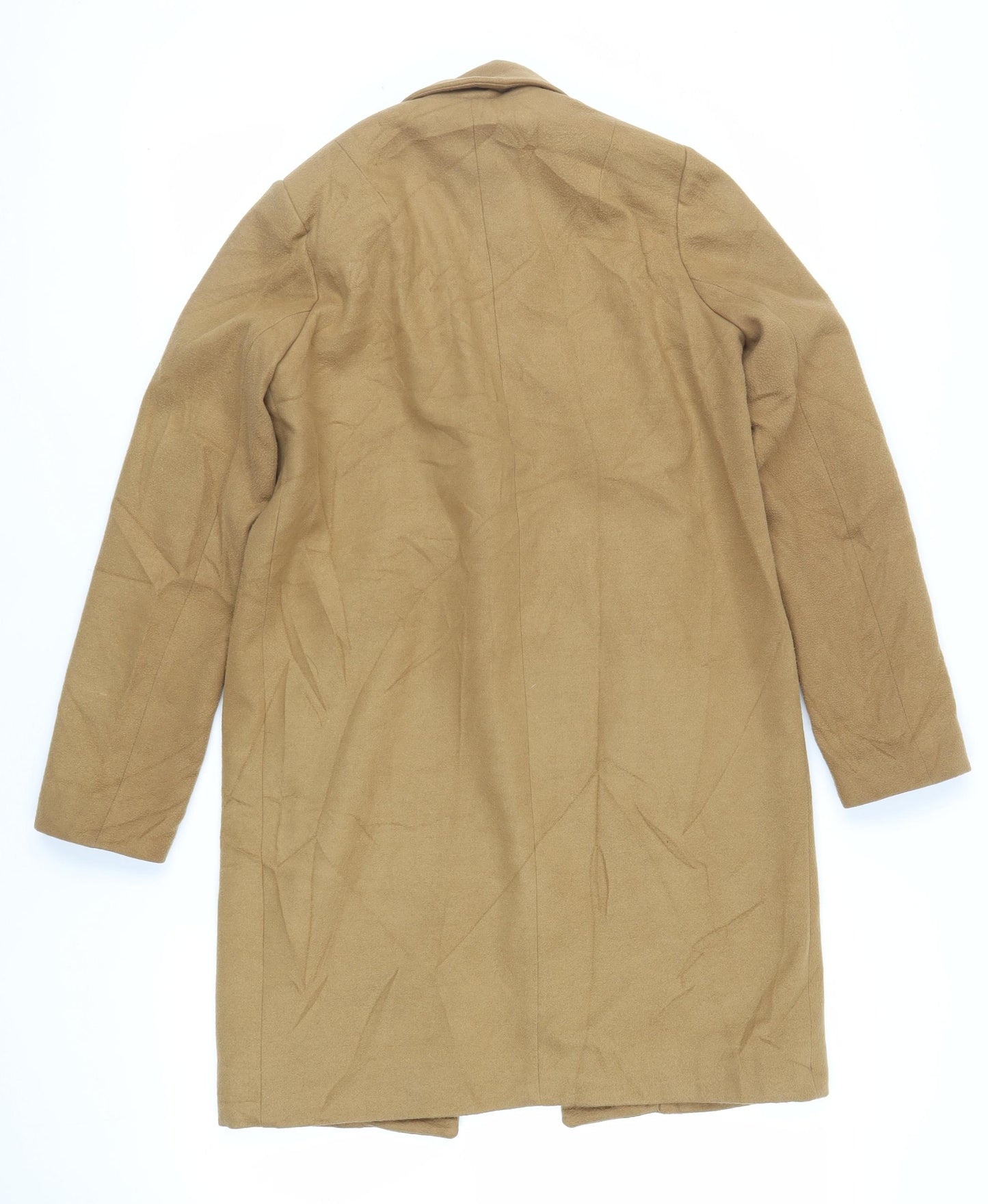 Boohoo Womens Beige Overcoat Coat Size 8 Button