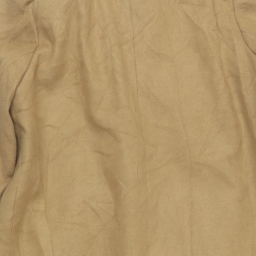 Boohoo Womens Beige Overcoat Coat Size 8 Button