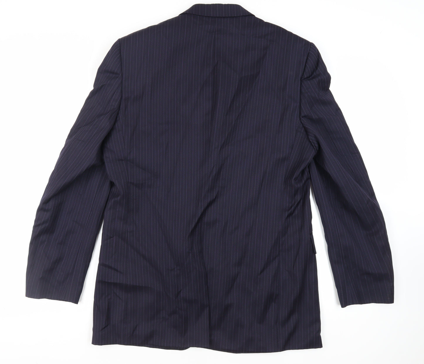 Pierre Cardin Mens Blue Striped Wool Jacket Suit Jacket Size 42 Regular