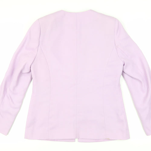 Classics Womens Purple Jacket Blazer Size 12 Hook & Eye - Embellished