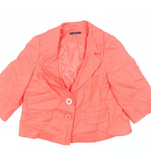 Evans Womens Pink Jacket Blazer Size 16 Button