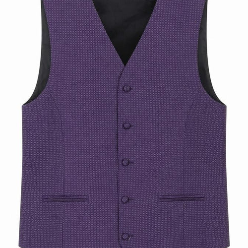 Marks and Spencer Mens Purple Polka Dot Polyester Jacket Suit Waistcoat Size 42 Regular