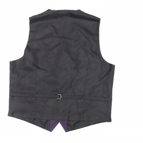 Marks and Spencer Mens Purple Polka Dot Polyester Jacket Suit Waistcoat Size 42 Regular