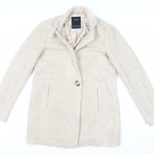 Yessica Womens Beige Overcoat Coat Size 10 Button