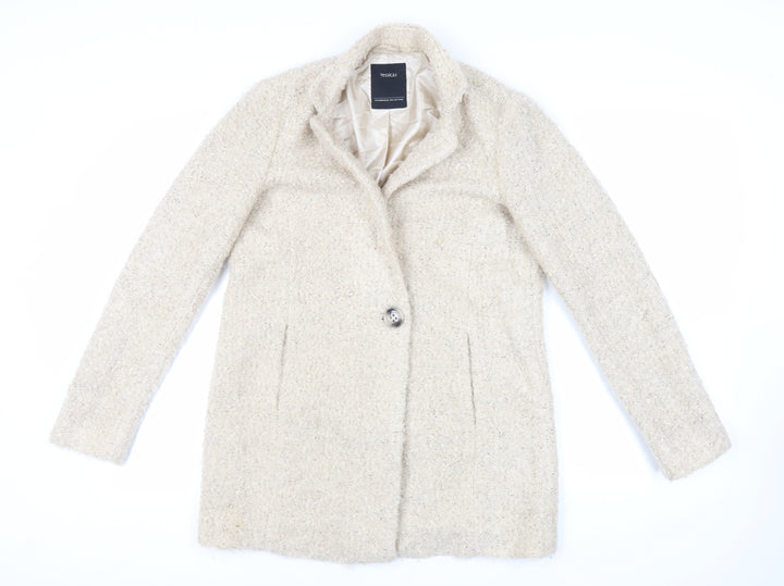 Yessica Womens Beige Overcoat Coat Size 10 Button