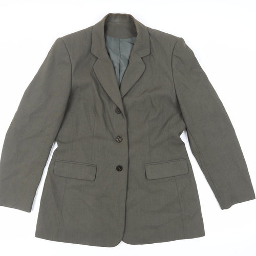 Richards Womens Green Jacket Blazer Size 14 Button