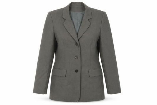 Front view of Richards women’s green jacket blazer, size UK 14, button