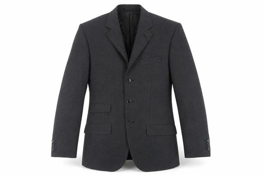 Front view of Alexandra men’s grey polyester jacket suit jacket, size 36, regular