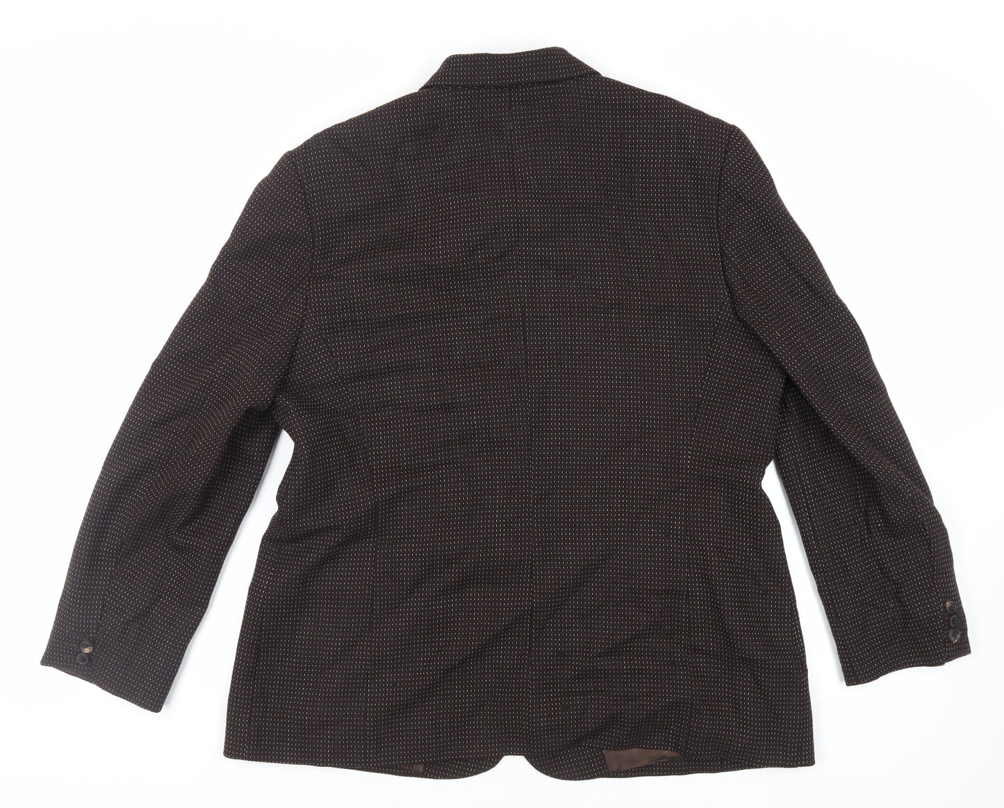 Dinomoda Womens Brown Geometric Jacket Blazer Size 16 Button