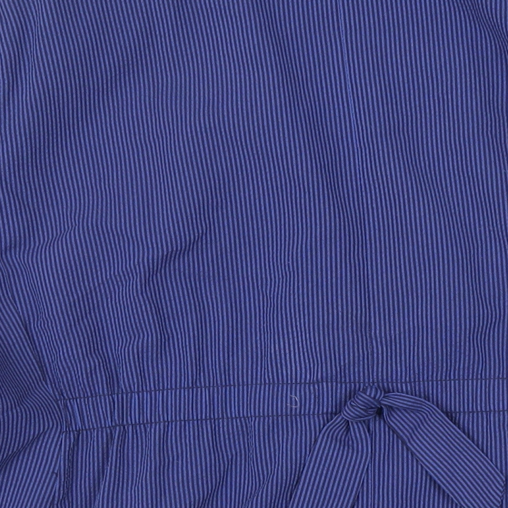 Marks and Spencer Womens Blue Striped Jacket Blazer Size 22 Button