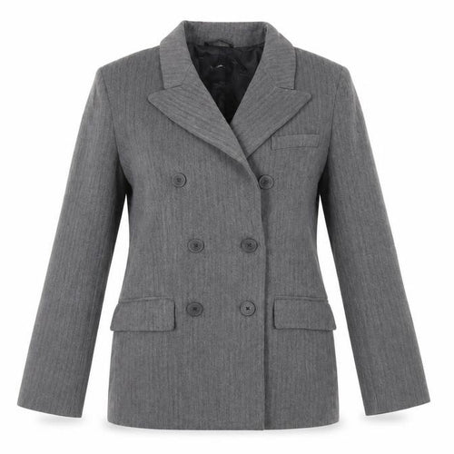Pull&Bear Womens Grey Herringbone Jacket Blazer Size S Button