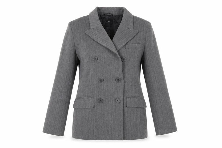 Pull&Bear Womens Grey Herringbone Jacket Blazer Size S Button