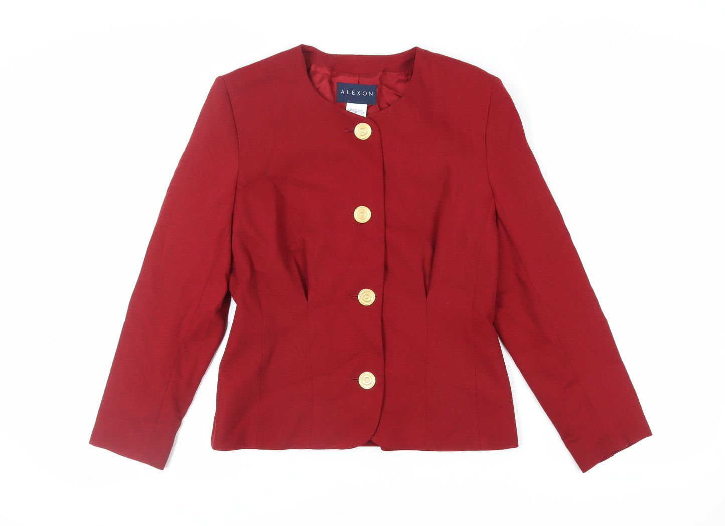 Alexon Womens Red Jacket Blazer Size 10 Button - Vintage