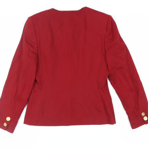 Alexon Womens Red Jacket Blazer Size 10 Button - Vintage