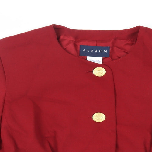 Alexon Womens Red Jacket Blazer Size 10 Button - Vintage