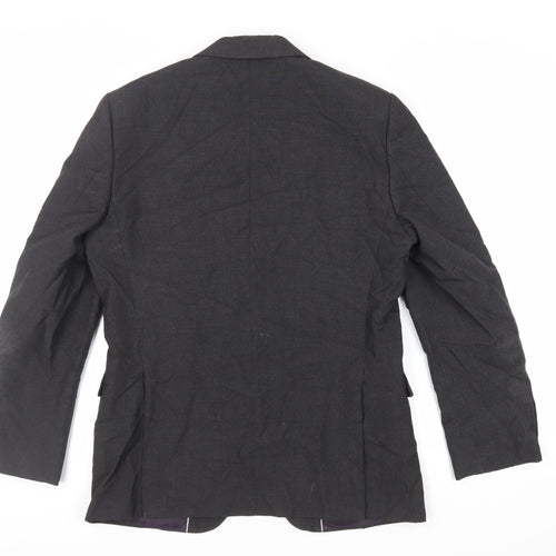 Fellini Mens Grey Polyester Jacket Suit Jacket Size 40 Regular