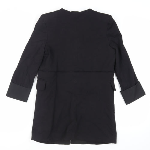 IVIVI Womens Black Overcoat Coat Size M Hook & Eye - Lightweight