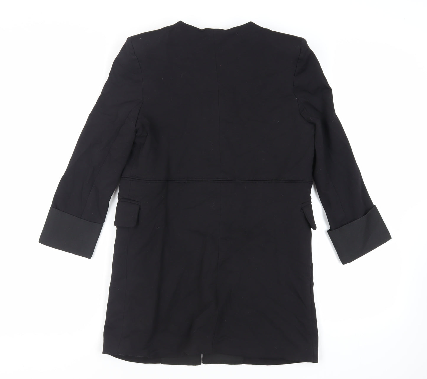 IVIVI Womens Black Overcoat Coat Size M Hook & Eye - Lightweight