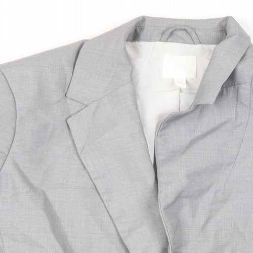 H&M Womens Grey Jacket Blazer Size L Button