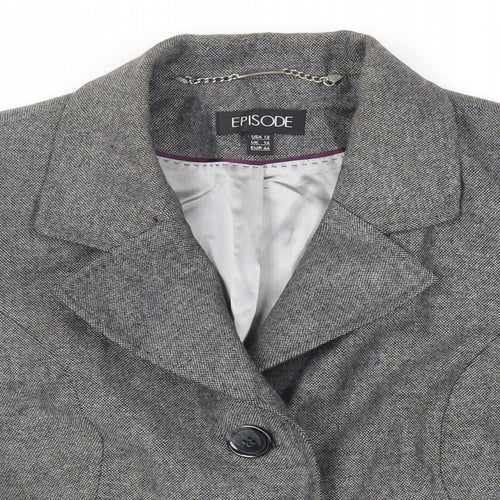 Episode Womens Grey Jacket Blazer Size 16 Button