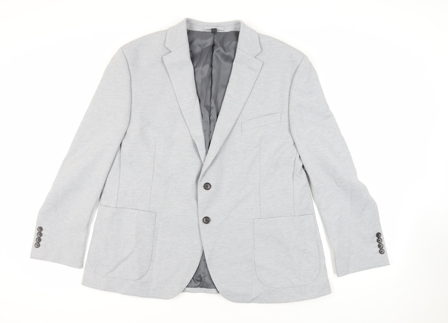 Marks and Spencer Mens Grey Polyamide Jacket Suit Jacket Size 46 Regular