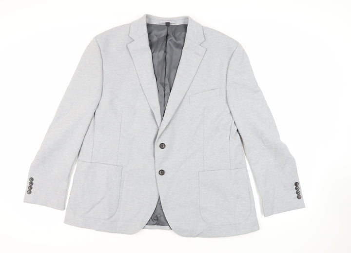 Marks and Spencer Mens Grey Polyamide Jacket Suit Jacket Size 46 Regular