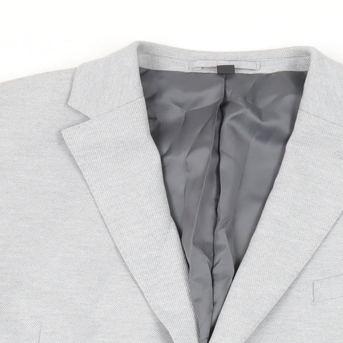 Marks and Spencer Mens Grey Polyamide Jacket Suit Jacket Size 46 Regular